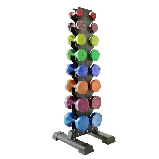 TKO Gummi Dumbbell Set w/ Rack